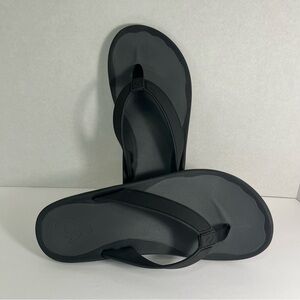 Olukai Koko'o Men's Sandals Size 11 Black Gray Thongs Flip Flop Water Resistant